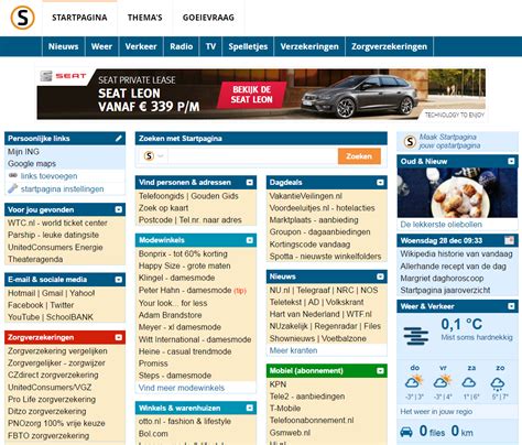 Startpagina .